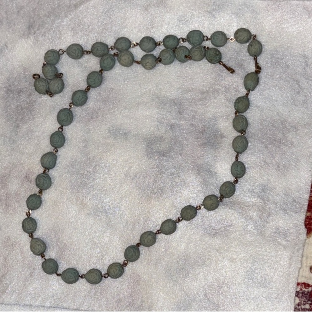Vintage Green Beaded Necklace